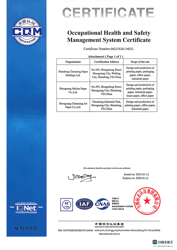 HEALTH AND SAFETY CERTIFICATE